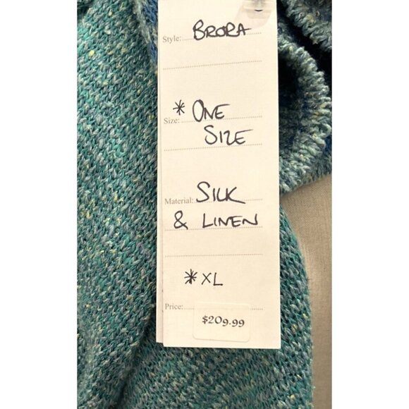 Bill Baber Open Front Cardigan Sweater Womens Scotland Celtic Linen Silk O/S NEW - Picture 4 of 7